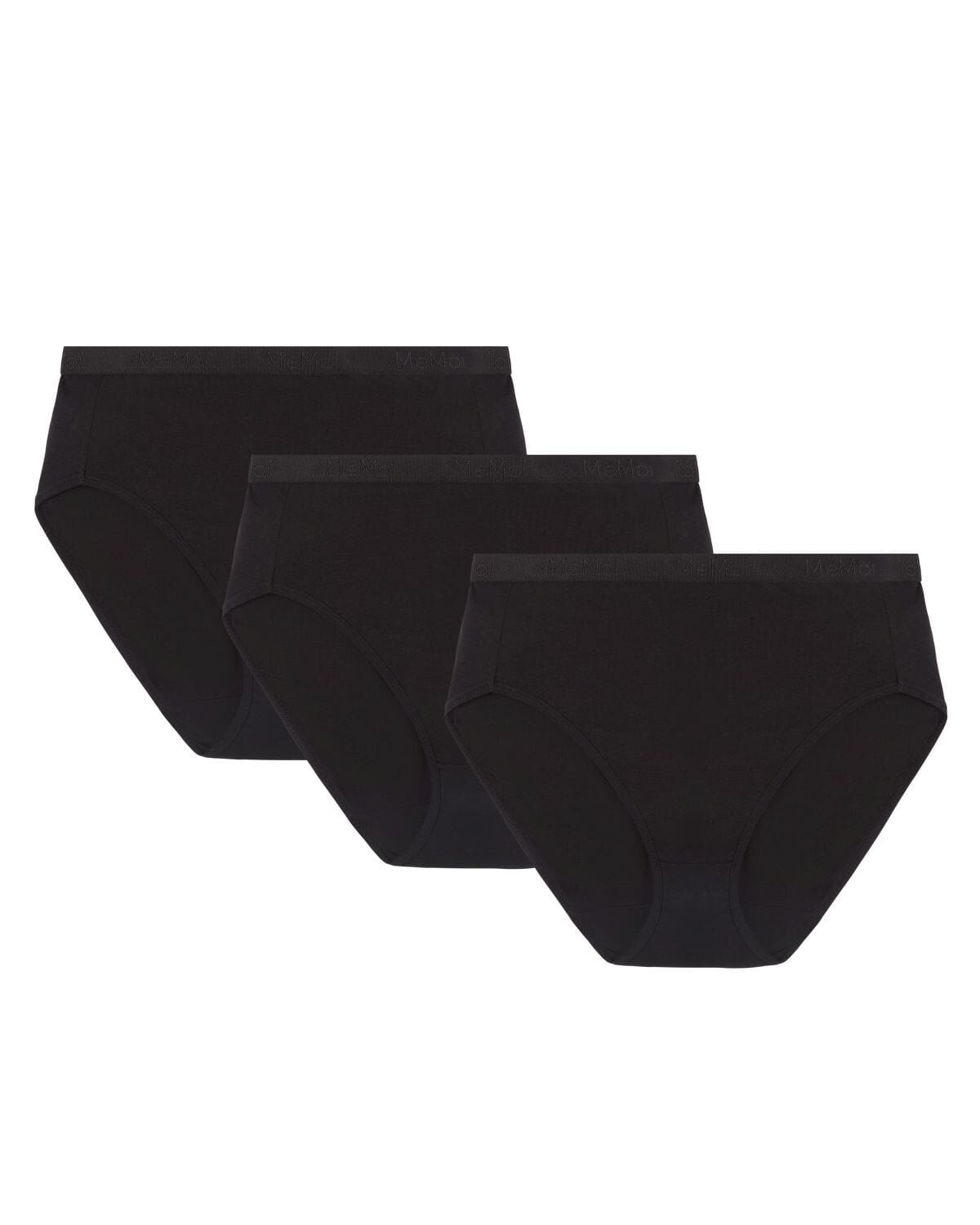 Ladies Combed Cotton Basic Brief Underwear 3-Pack, BLACK, alternate image number 3