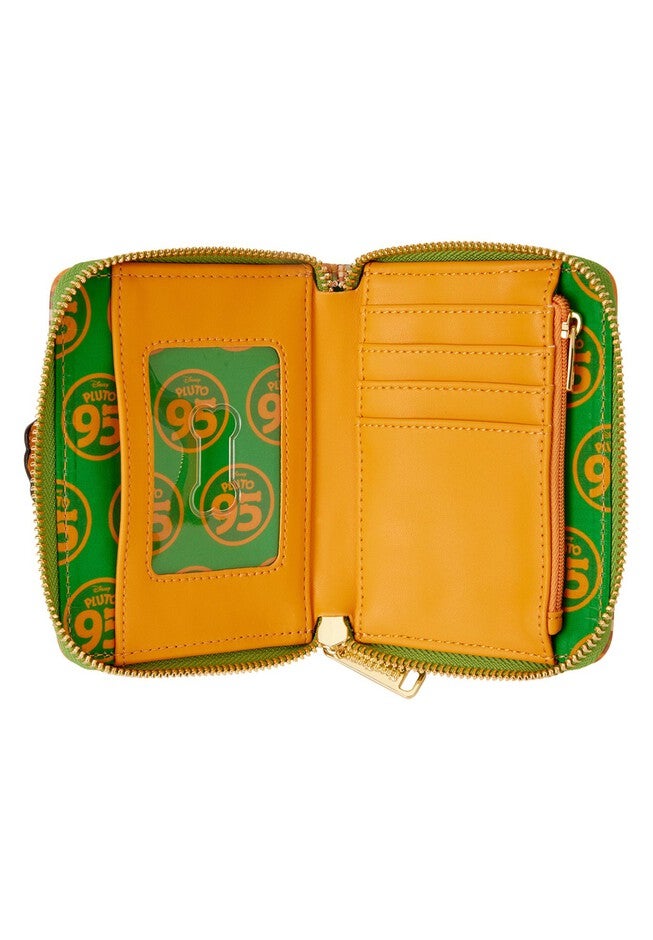 Loungefly x Disney Pluto 95th Anniversary Plaid Zip Around Wallet, ORANGE, alternate image number 2