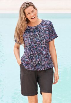 Chlorine-Resistant Crewneck Relaxed-Fit Swim Tee