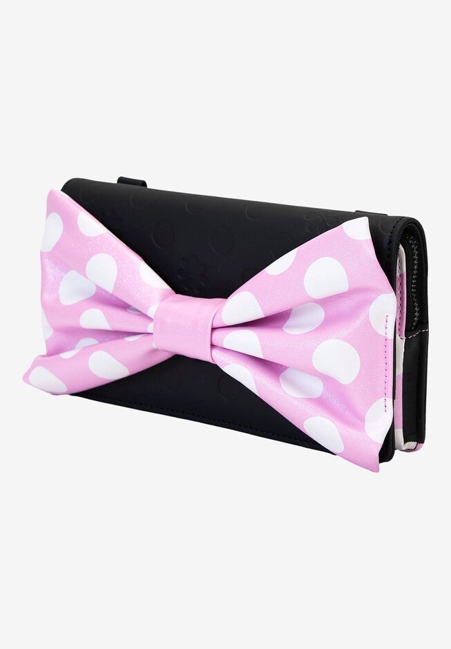 Loungefly x Disney Minnie Mouse Clutch Crossbody Bag Rock The Dots, BLACK, alternate image number null