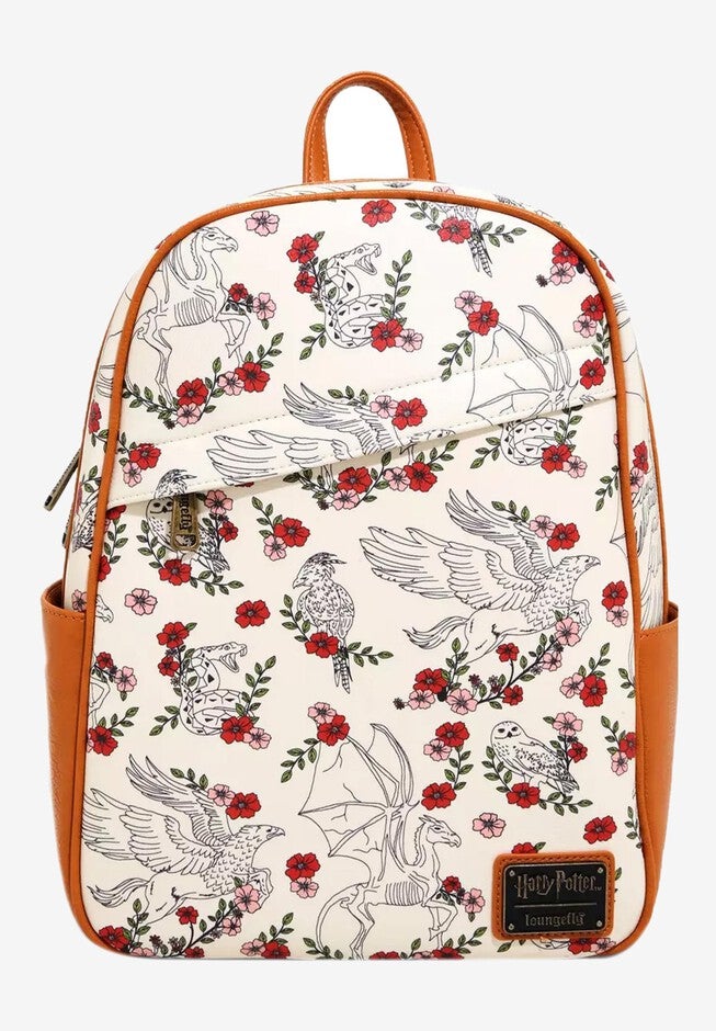 Loungefly X Harry Potter Creatures & Flowers Mini Backpack , WHITE, hi-res image number 0