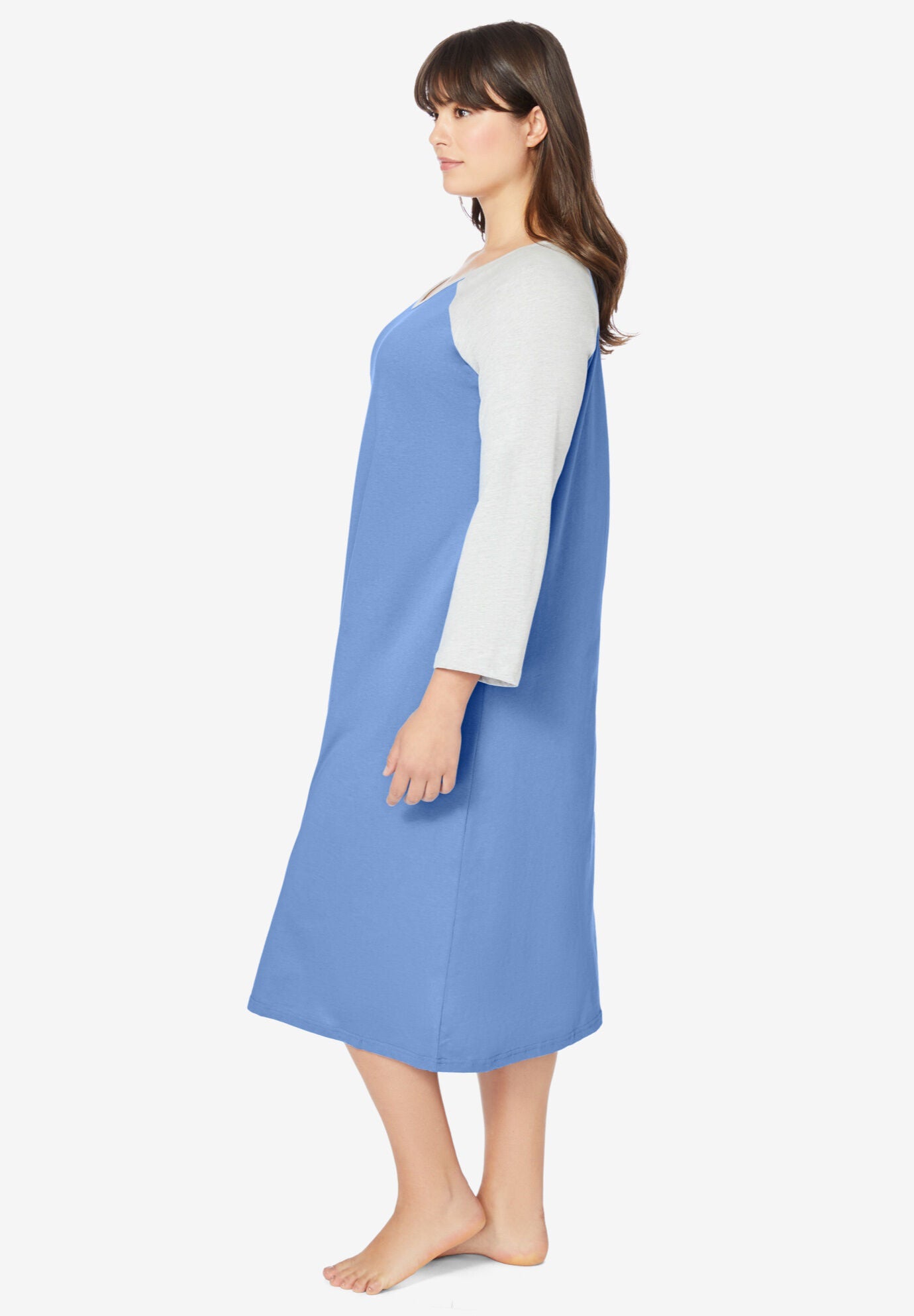 Avenue Body Baseball Sleepshirt, FRENCH BLUE, alternate image number 2