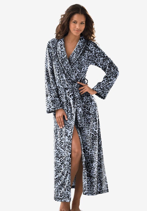Microfleece Wrap Robe , PEARL GREY ANIMAL, hi-res image number null