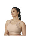 Full Figure Plus Size No-Sweat Mesh Sports Bra Wirefree 1068, CAFE, hi-res image number null