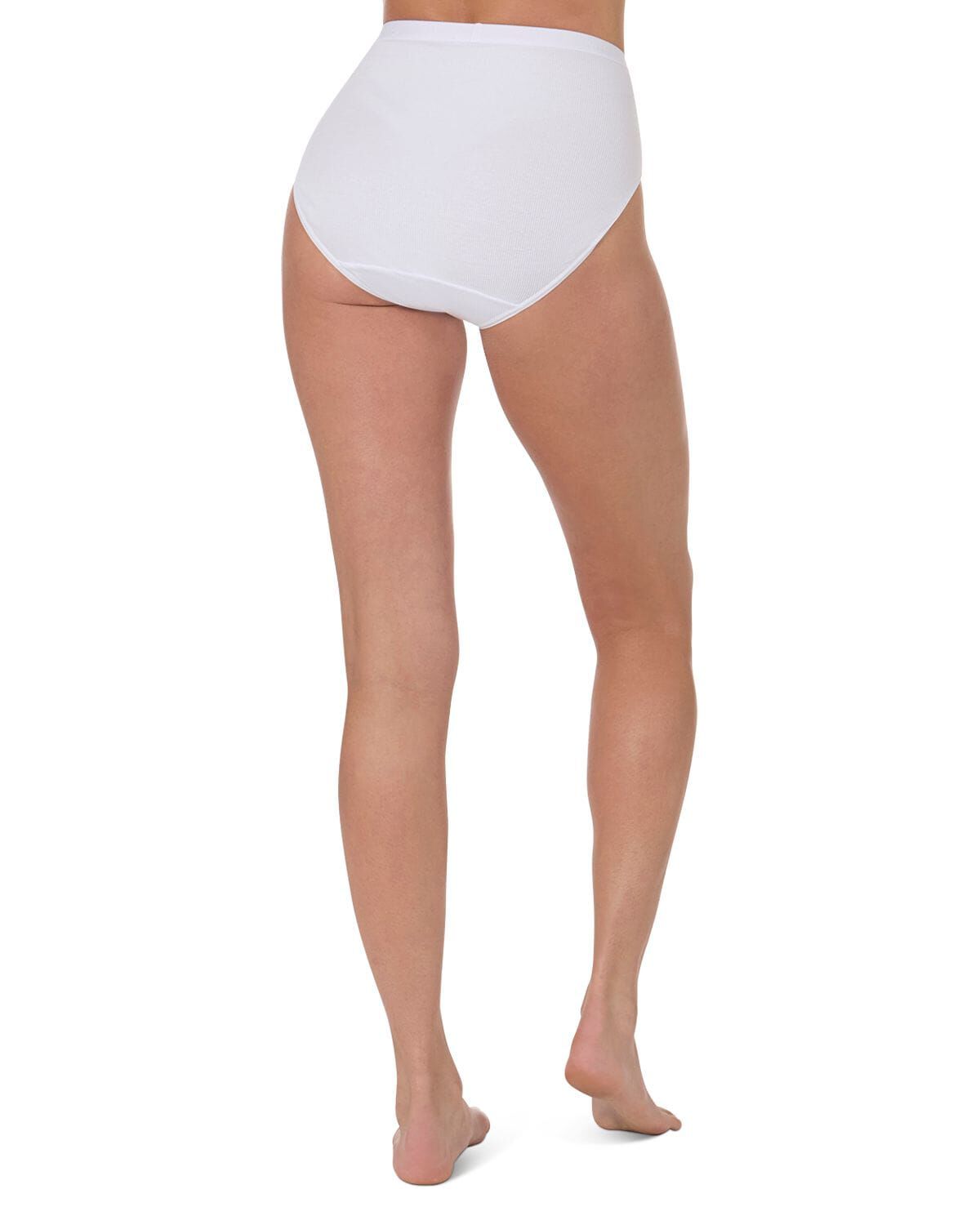 Women's 3 Pair Pack Ribbed Briefs, WHITE, alternate image number 2