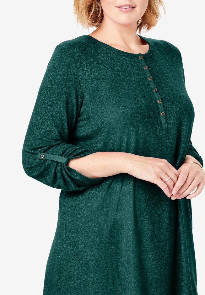 Cozy Henley Tunic, , alternate image number 2