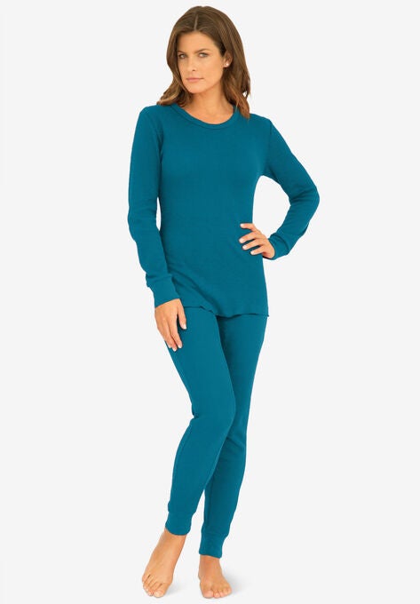 Thermal Long Sleeve Tee , DEEP TEAL, hi-res image number null