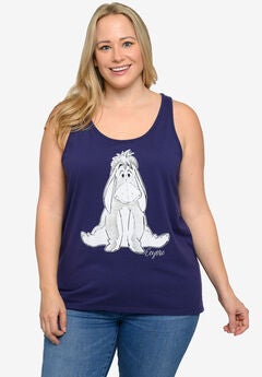 Disney Eeyore Tank Top Shirt Indigo Blue T-Shirt