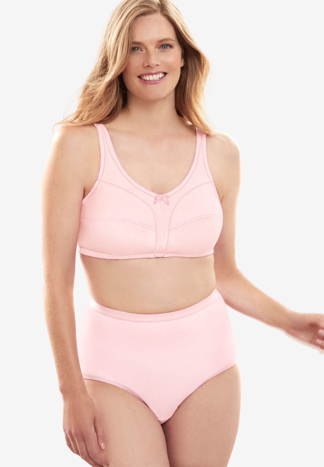 Wireless Back-Close Cotton Bra, , alternate image number 4