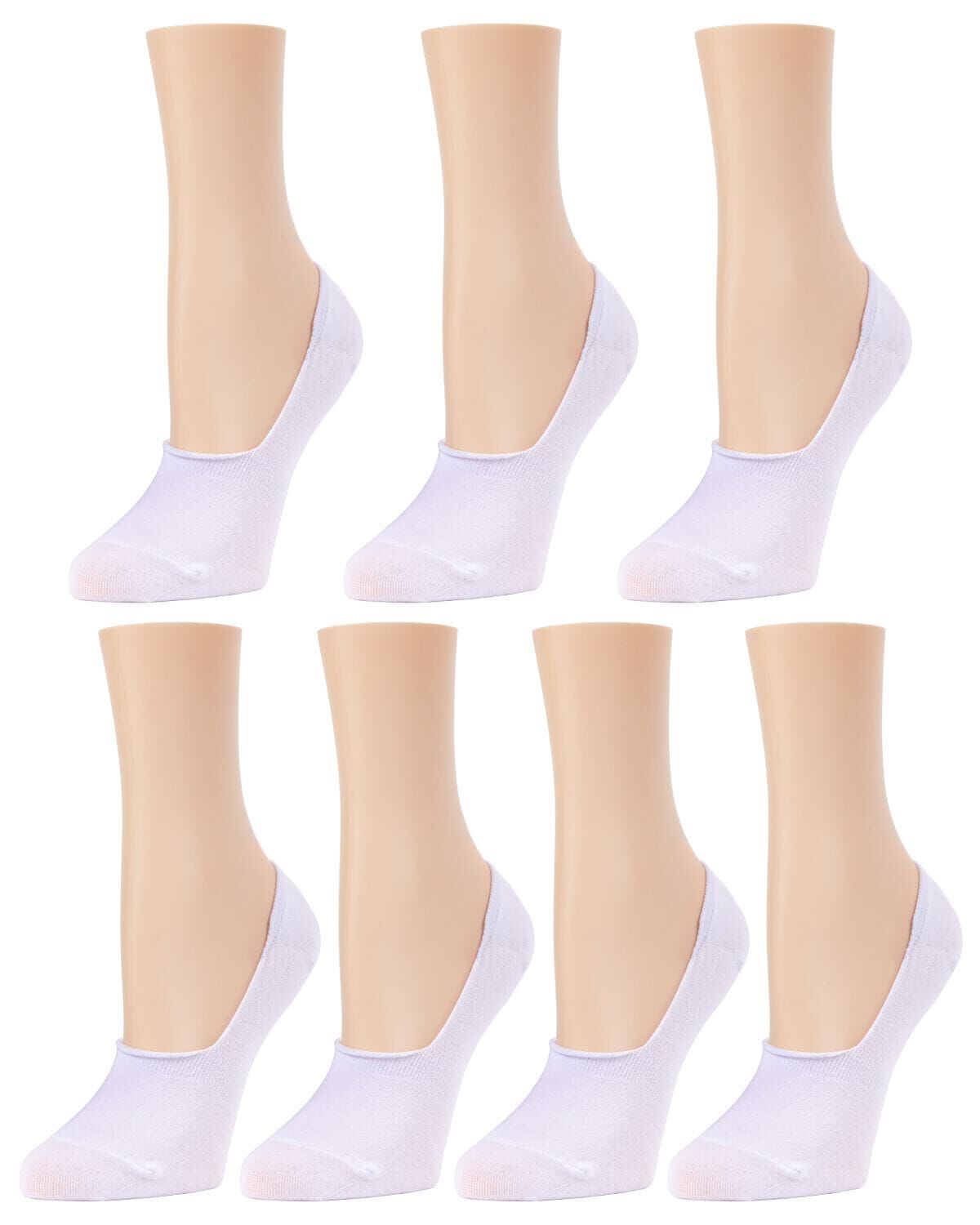 High-Cut Cotton Blend Sneaker Liner 7 Pack, WHITE, alternate image number 1
