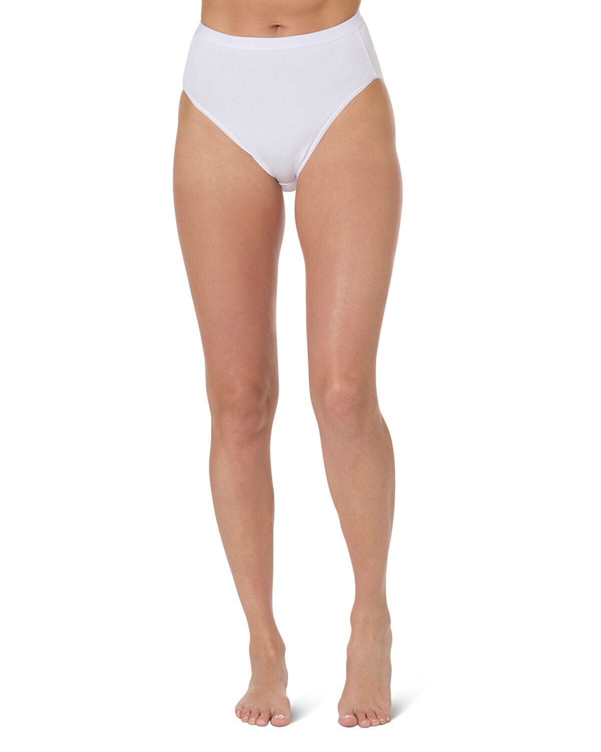 Ladies Combed Cotton Basic Brief Underwear 3-Pack, WHITE, alternate image number 1