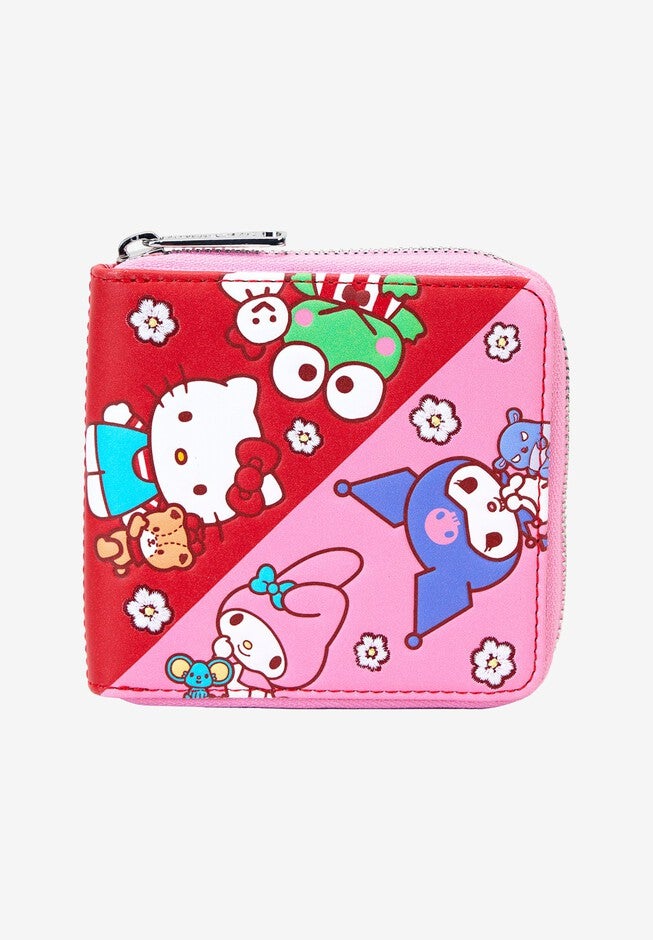 Loungefly x Sanrio Hello Kitty & Friends Wallet Color Block Zip Around, PINK, hi-res image number null