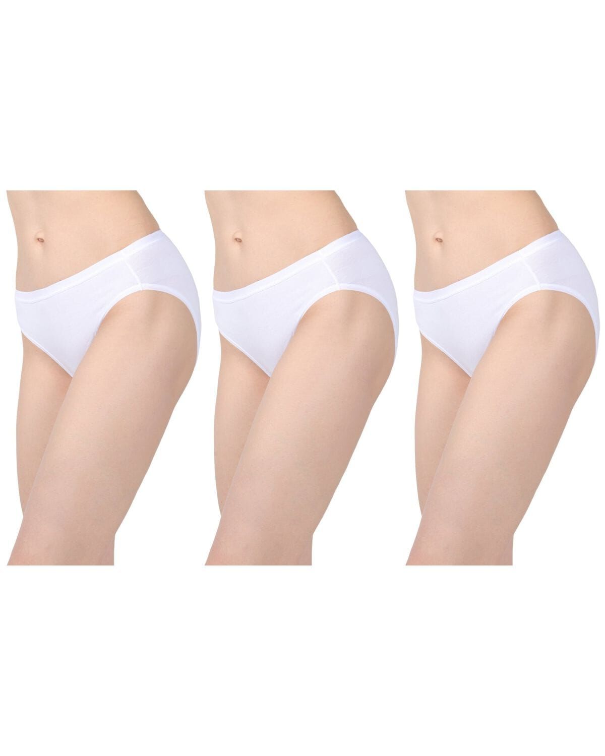 Combed Cotton Basic Hipster Panties 3 Pack, WHITE, alternate image number 1