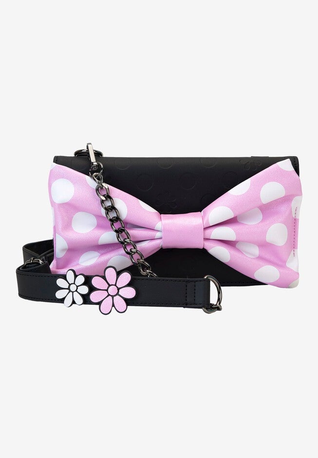 Loungefly x Disney Minnie Mouse Clutch Crossbody Bag Rock The Dots, BLACK, hi-res image number null