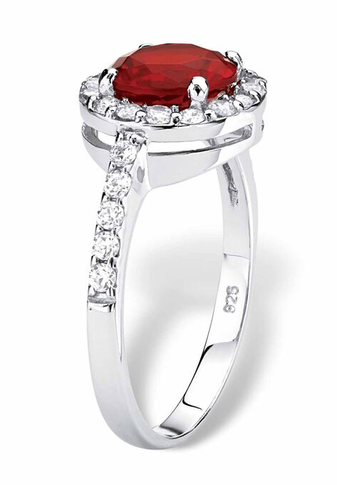 Sterling Silver Simulated Birthstone and Cubic Zirconia Ring, , on-hover image number null