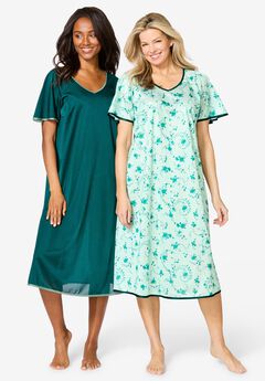 2-Pack Short Silky Gown