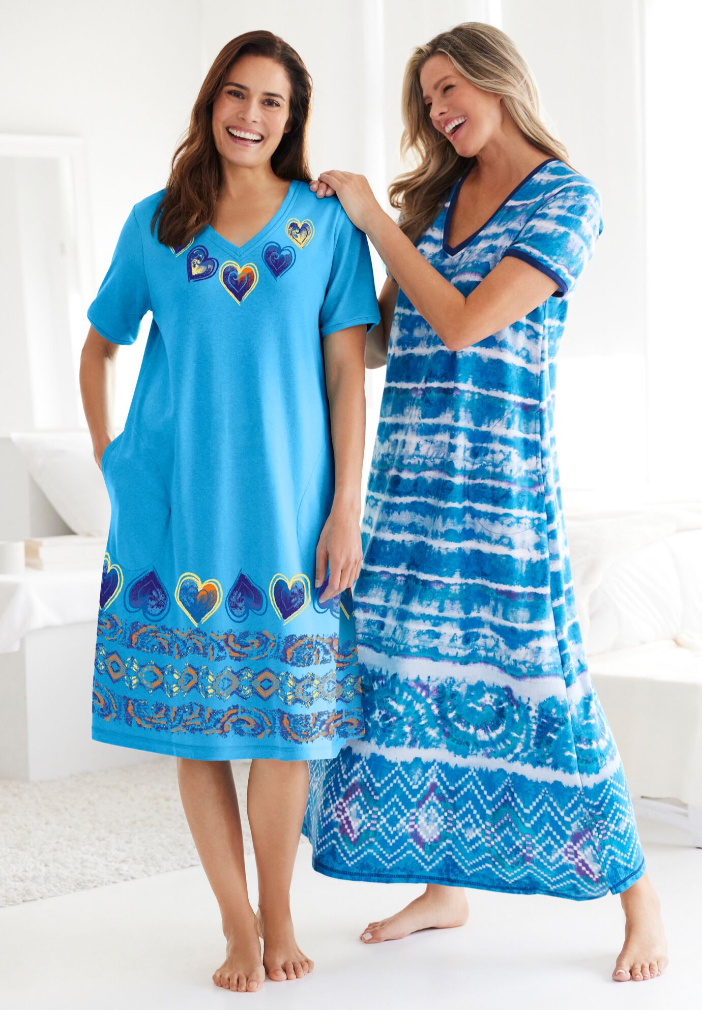 V-NECK SHORT SLEEVE MAXI LOUNGER, , alternate image number 6