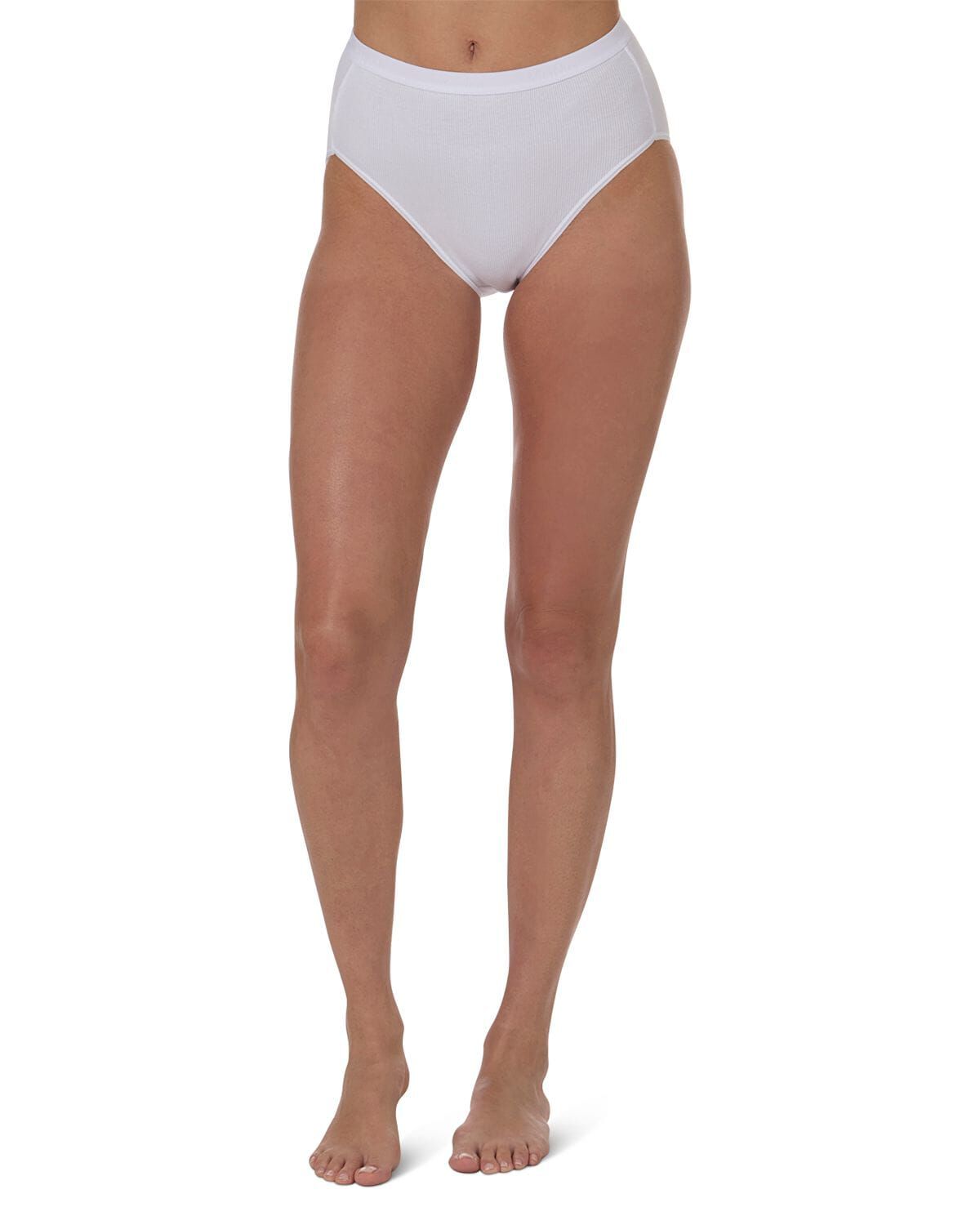 Women's 3 Pair Pack Ribbed Briefs, WHITE, alternate image number 1