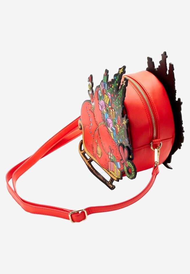Loungefly x Dr Seuss The Grinch Sleigh Crossbody Bag Purse, BLUE, alternate image number null