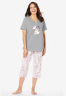 2-Piece Capri PJ Set , HEATHER GREY SPRING DOG, hi-res image number null