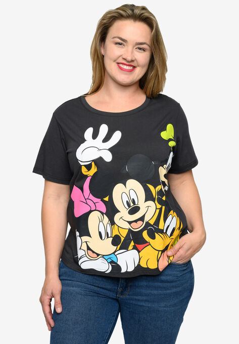 Disney Mickey Mouse & Crew Cropped T-Shirt Gray T-Shirt, GREY, hi-res image number null