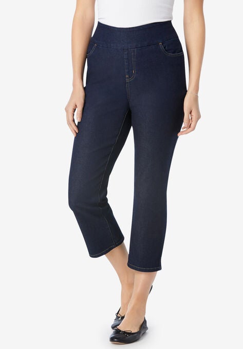 Pull-On Denim Capri, INDIGO, hi-res image number null