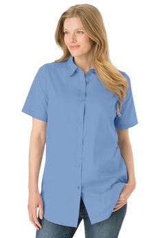 Perfect Short-Sleeve Collared Button Down Shirt