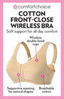 Cotton Front-Close Wireless Bra, , alternate image number null