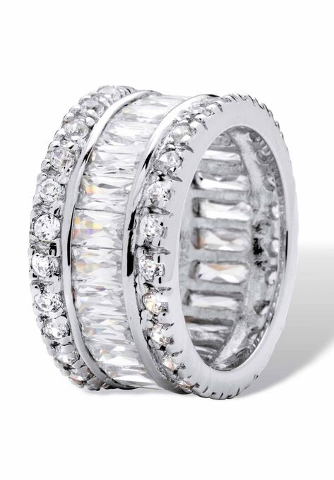 Platinum-Plated Eternity Bridal Ring Cubic Zirconia (9 1/3 cttw TDW), , on-hover image number null