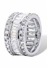 Platinum-Plated Eternity Bridal Ring Cubic Zirconia (9 1/3 cttw TDW), , on-hover image number null