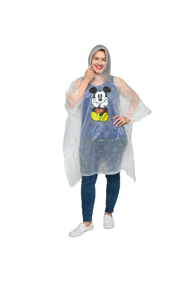 Adult Mickey Mouse Waterproof Rain Poncho Front & Back Print, , on-hover image number 1