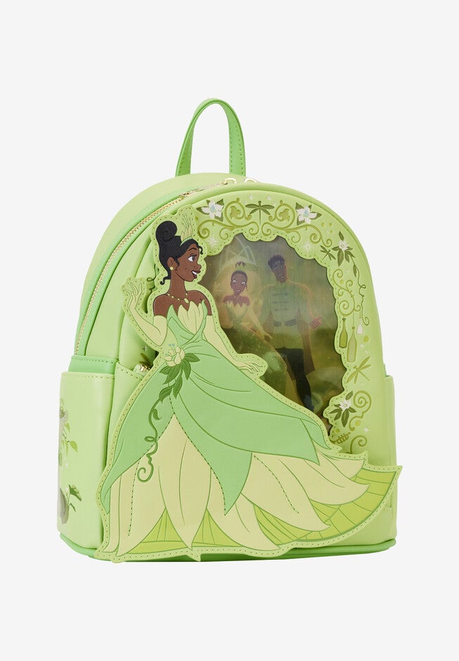 Loungefly X Disney Princess And The Frog Tiana Lenticular Mini Backpack, GREEN, hi-res image number 0