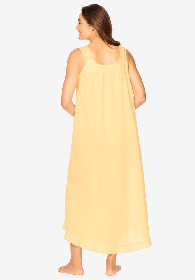 Short Embroidered Nightgown , BANANA, on-hover image number null