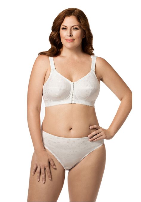 Front Hook Jacquard Softcup Bra , WHITE, hi-res image number null