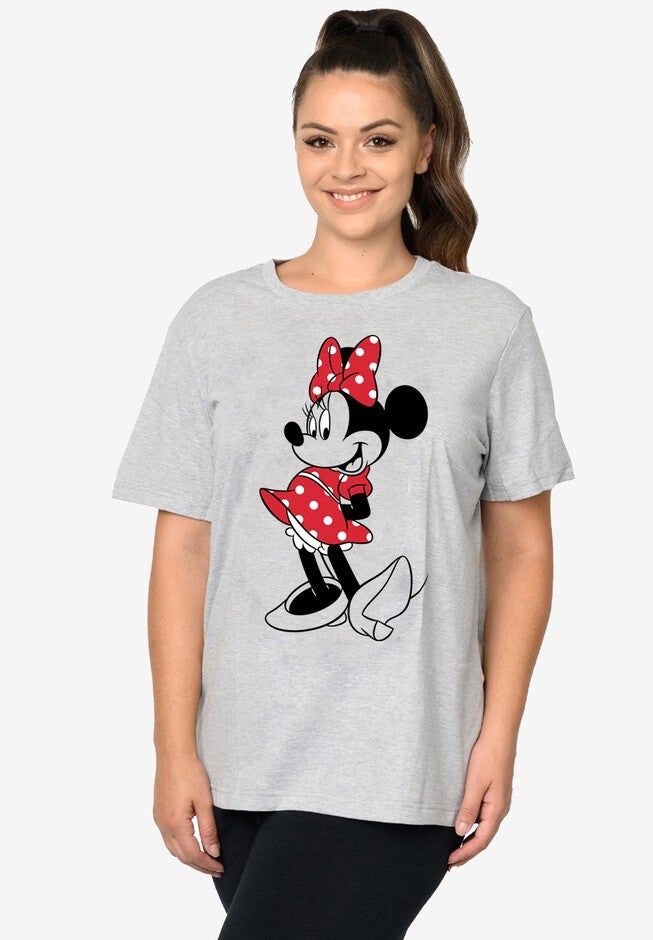 Disney Minnie Mouse Red Dress Short Sleeve T-Shirt , GRAY, hi-res image number null
