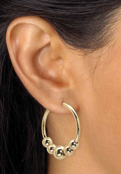 4-Piece Beaded Earrings and Bracelet Set in Goldtone, , alternate image number null
