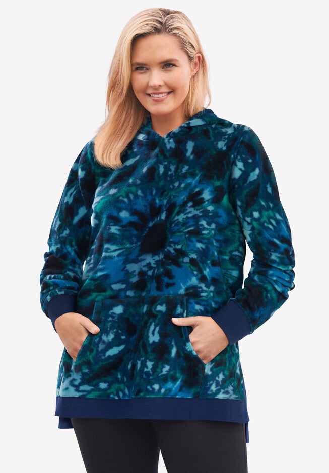 Microfleece Hoodie, NAVY FUN TIE DYE, hi-res image number null