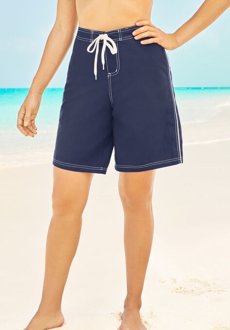 Contrast-Trim Long Boardshort , NAVY, hi-res image number null
