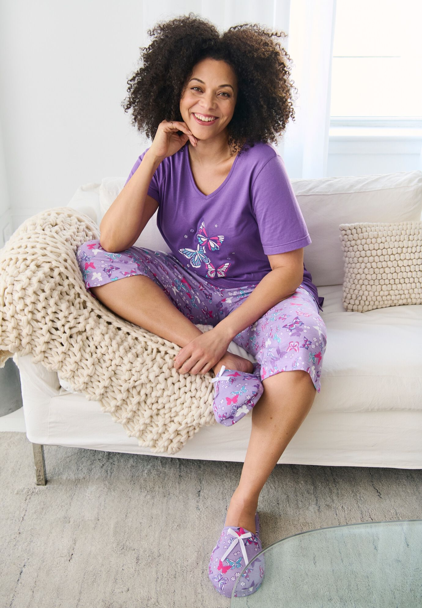 2-Piece Capri Cotton PJ Set, , alternate image number 3