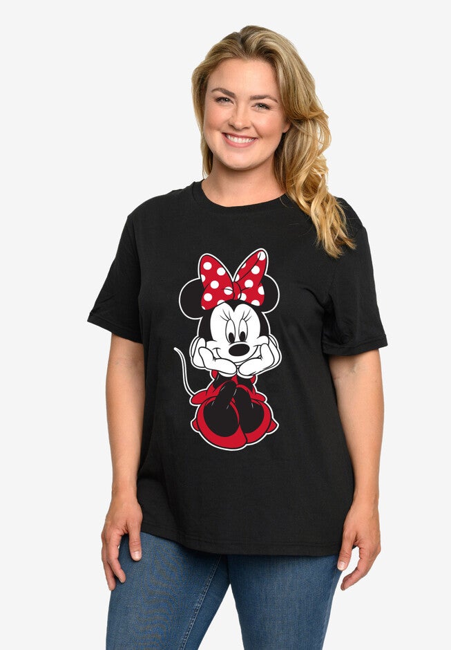 Minnie Mouse Sitting T-Shirt Black, , on-hover image number 1