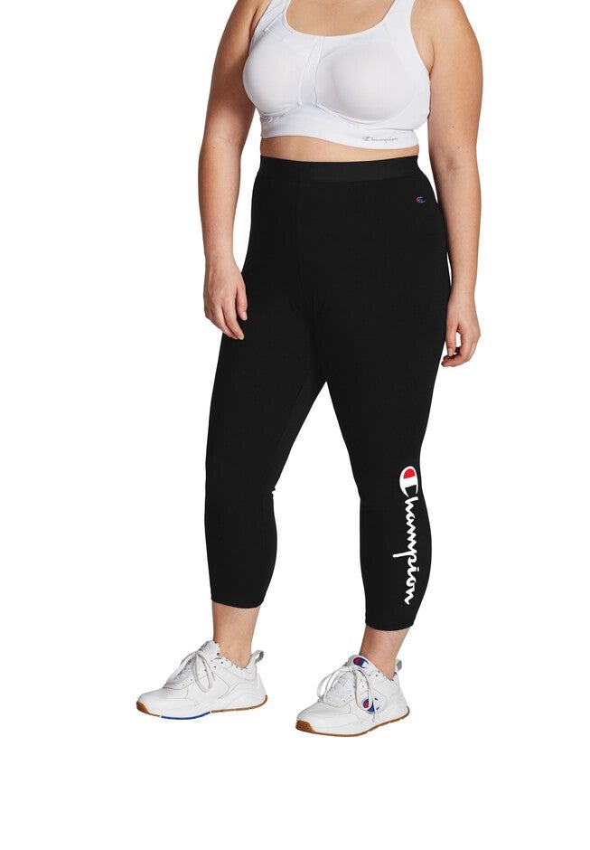 Authentic 7/8 Tights, Script Logo , BLACK, hi-res image number null