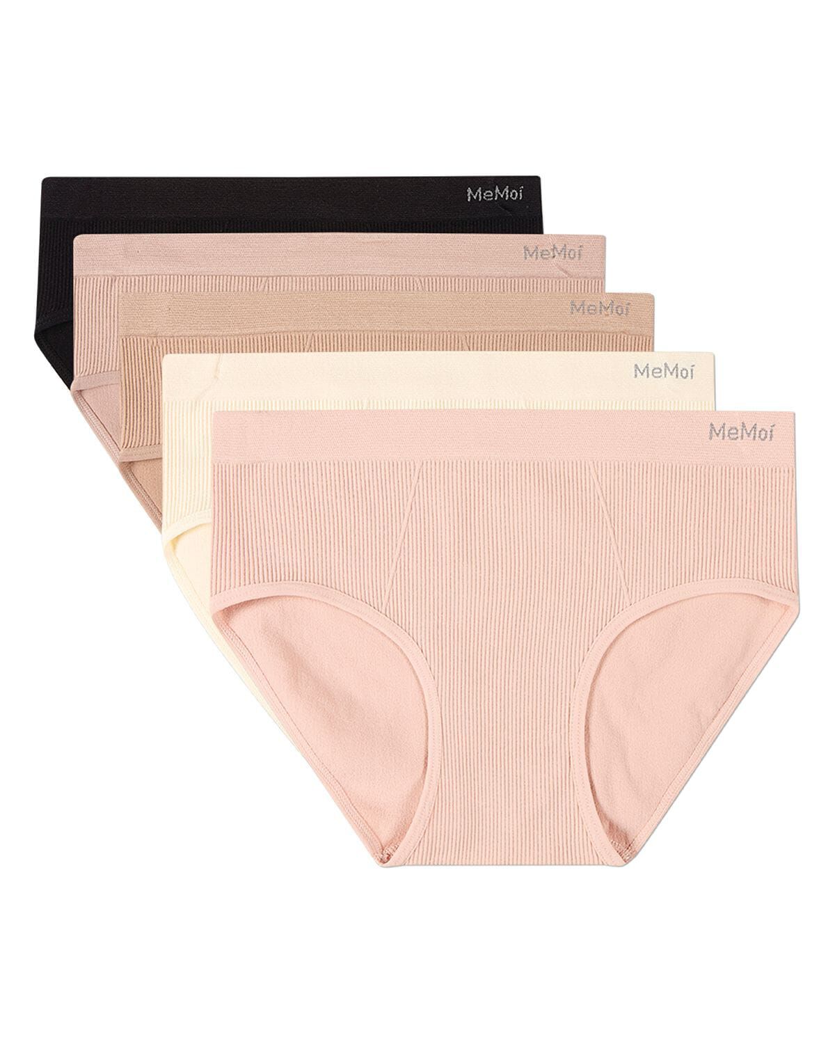 5 Pair Women's Seamless Ribbed No-Show Tag-Free Briefs, SEPIA ROSE MULTI, hi-res image number 0