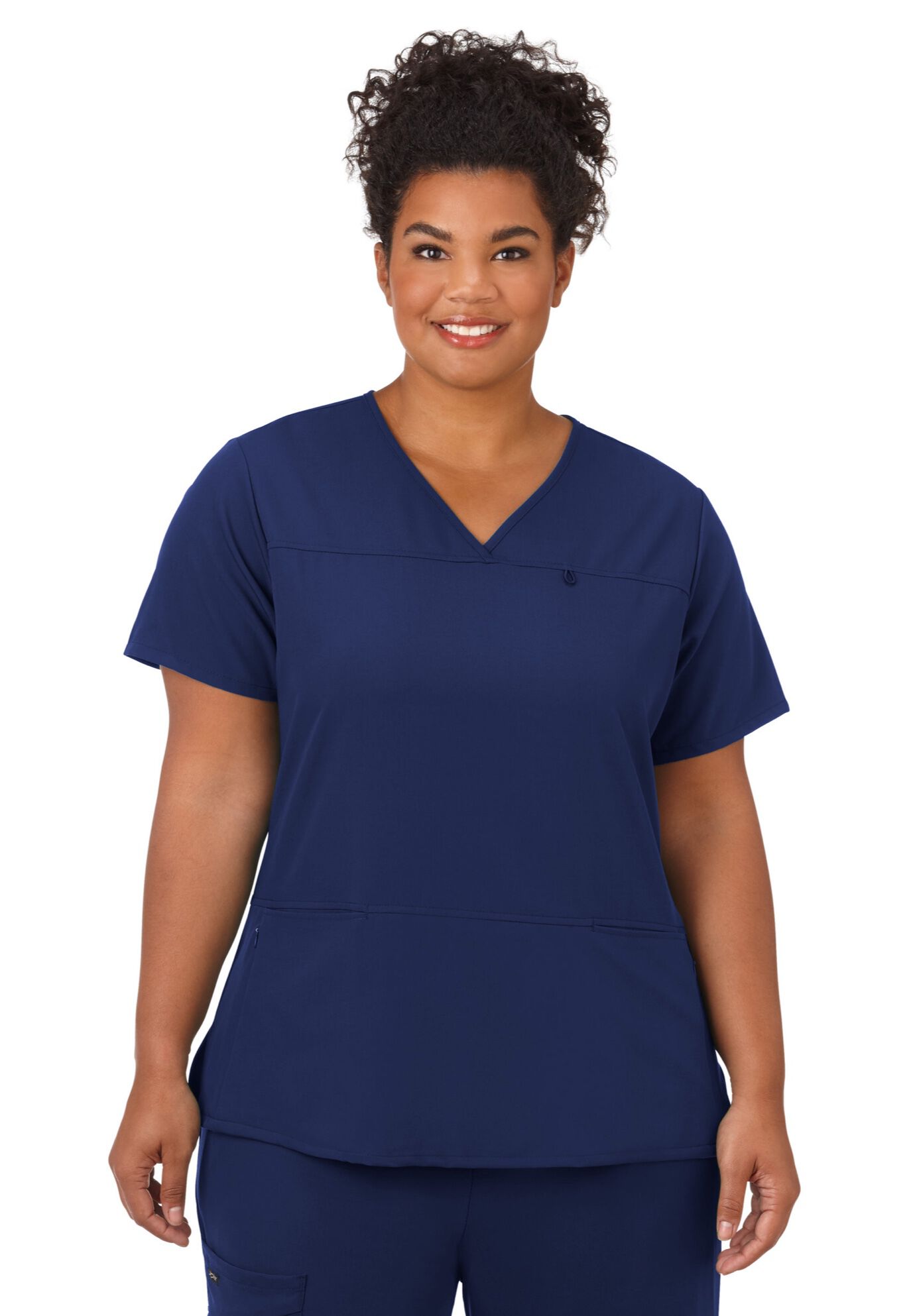 Jockey Scrubs Women's True Fit Crossover V-Neck Top, NEW NAVY, hi-res image number 0