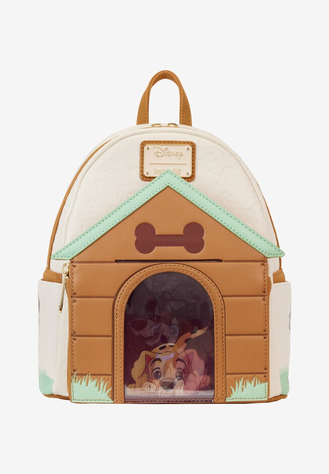 Loungefly X Disney Dogs Triple Lenticular Display Backpack, BROWN, hi-res image number null