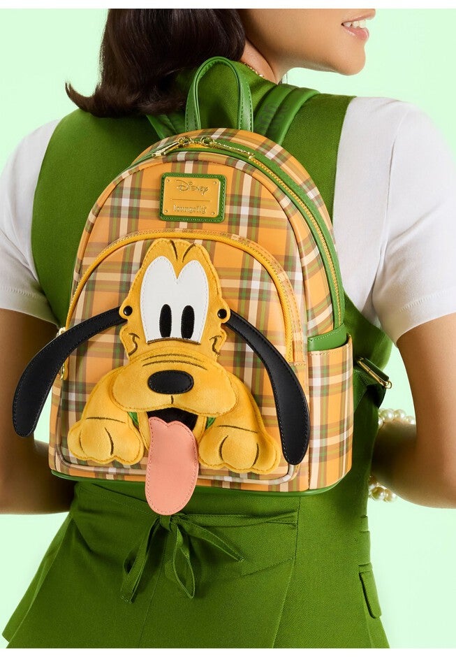 Loungefly x Disney Pluto 95th Anniversary Plaid Mini Backpack, ORANGE, alternate image number 6