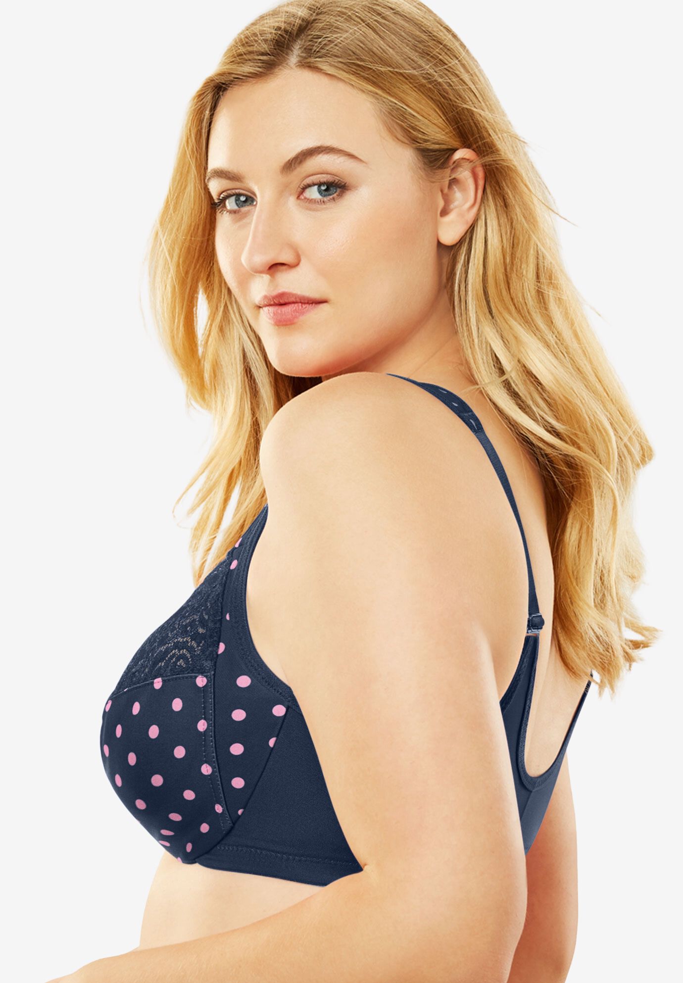 Glamorise&reg; Front-Close Underwire Bra 1245, NAVY PRINT, alternate image number 2