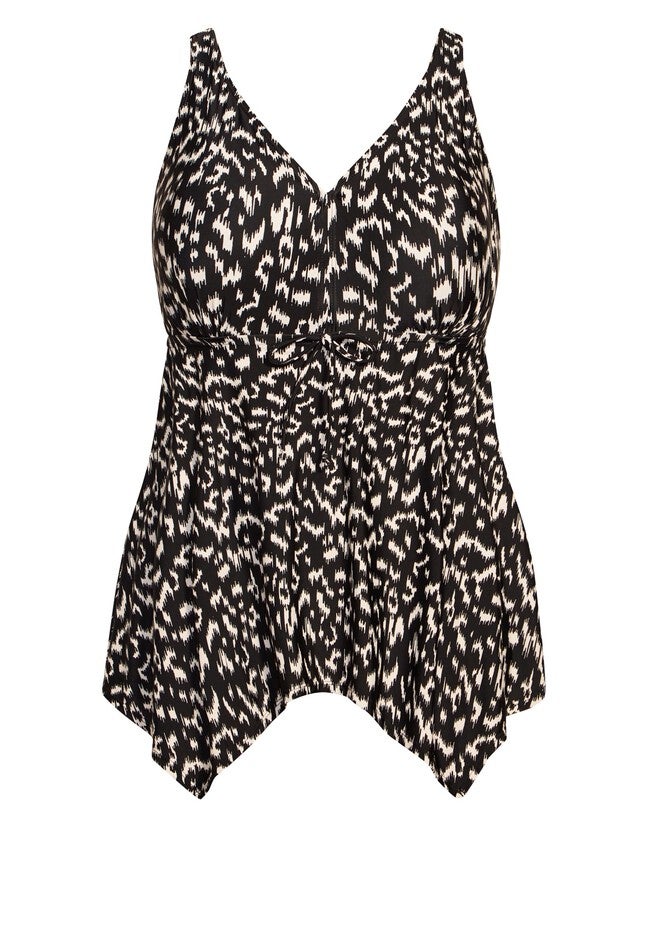 Sharkbite Print Tankini, MONO IKAT, alternate image number null