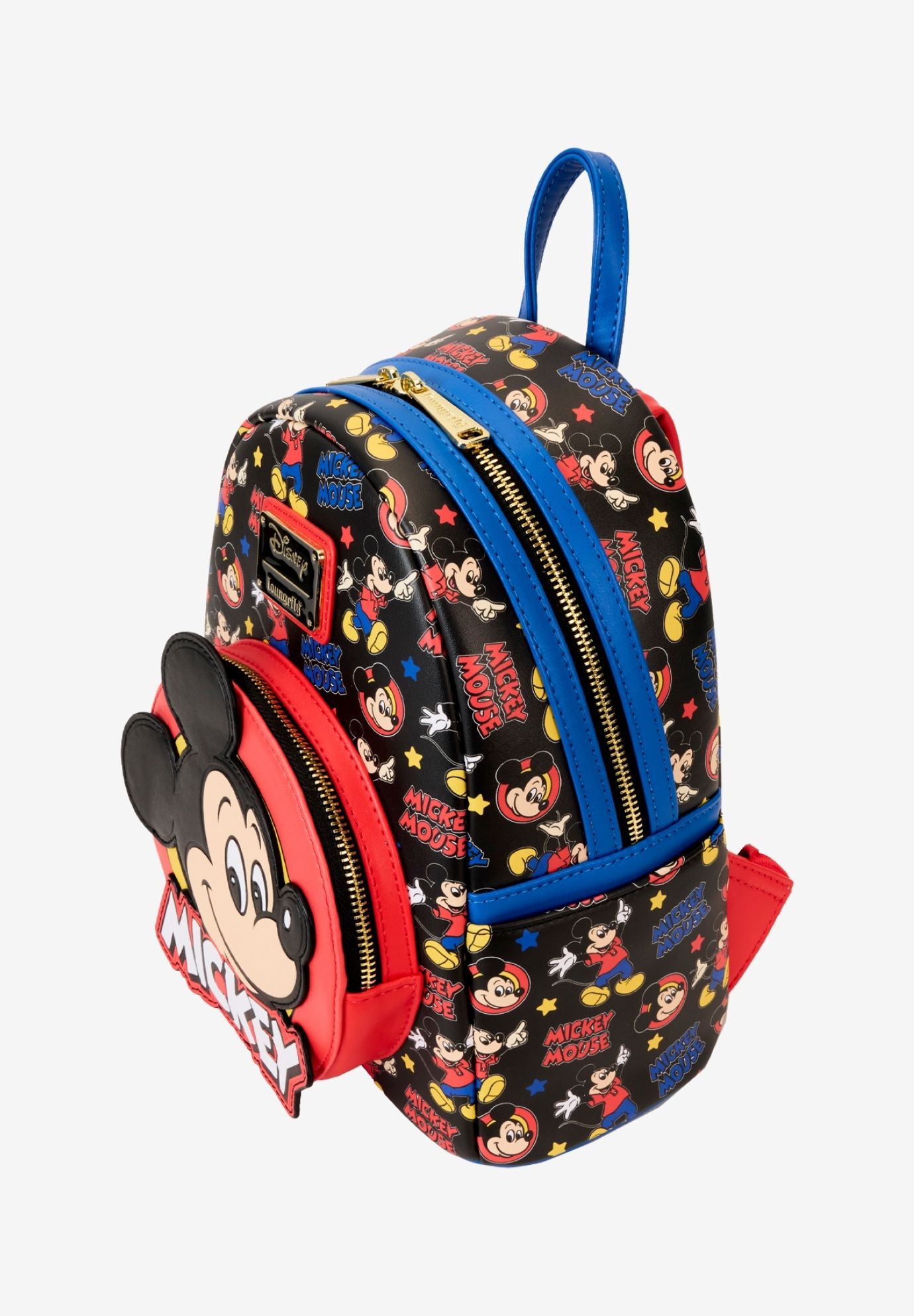 Loungefly x Disney Mickey And Friends Classic Mini Backpack, BLACK, on-hover image number 1