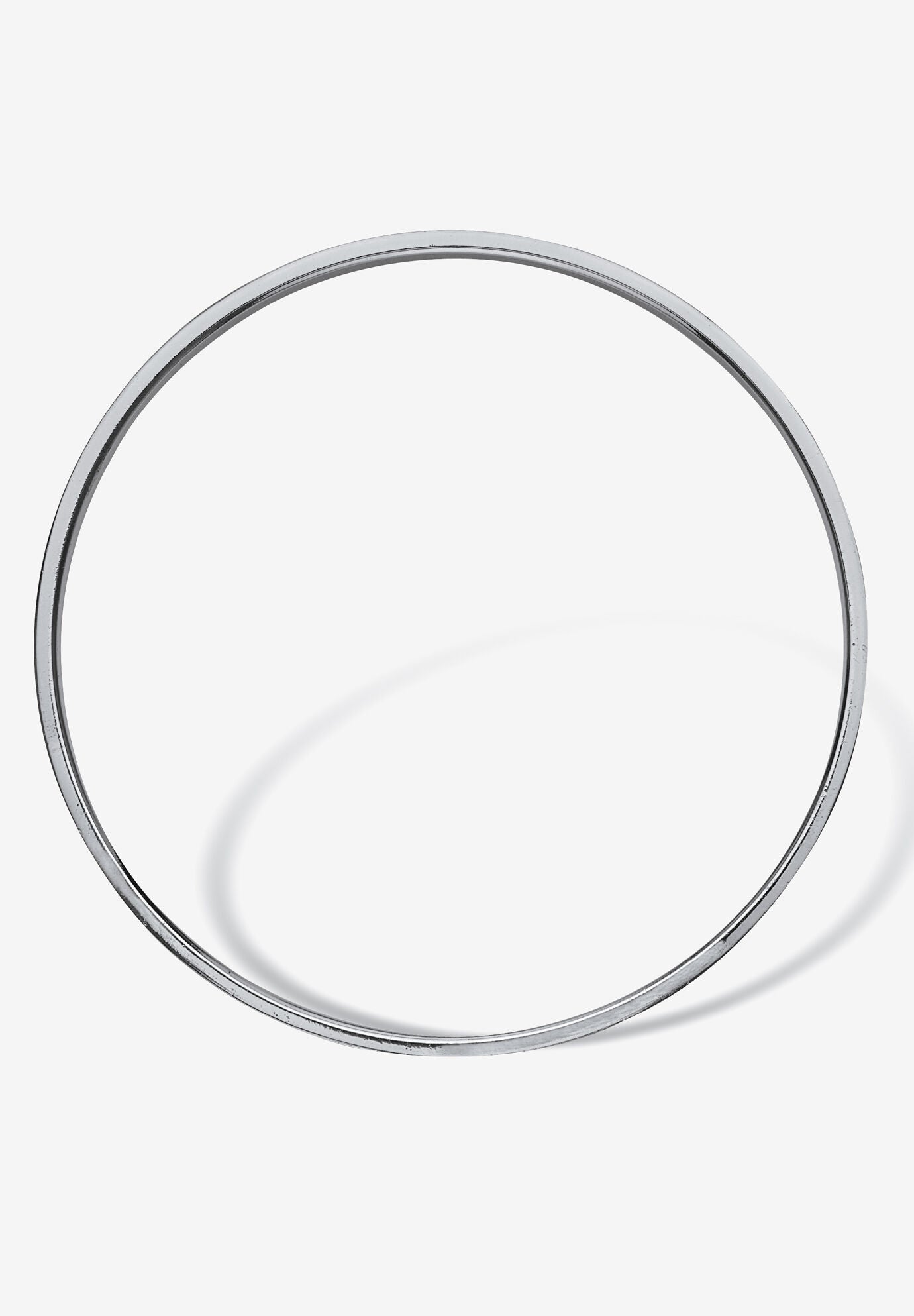 Silver Tone Eternity Bangle Bracelet Simulated Birthstones 7.5 inches, , on-hover image number 1