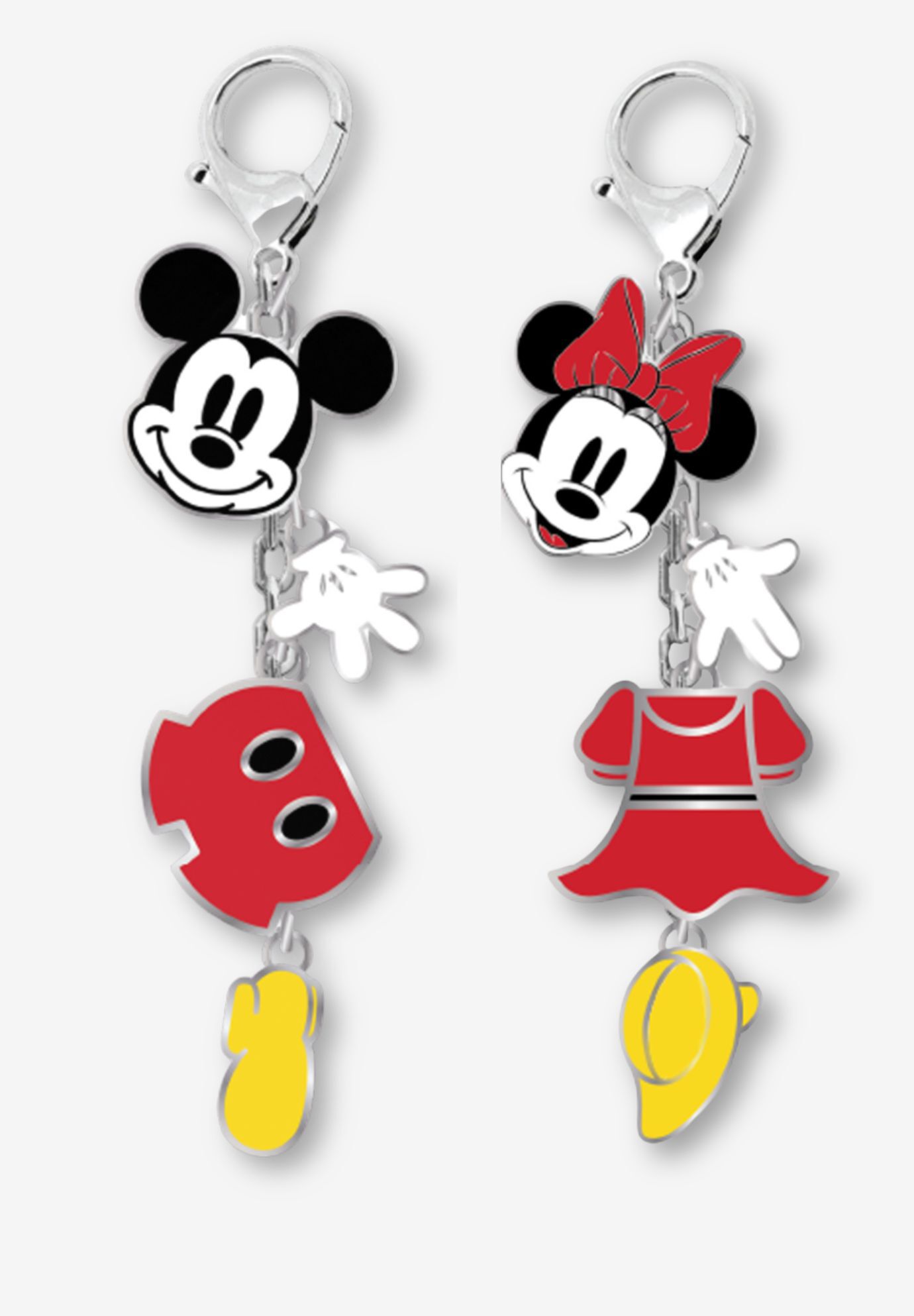Disney Mickey & Minnie Mouse Enamel Bag Charm Key Chains 2-Pack Gift Set, BLACK, hi-res image number 0